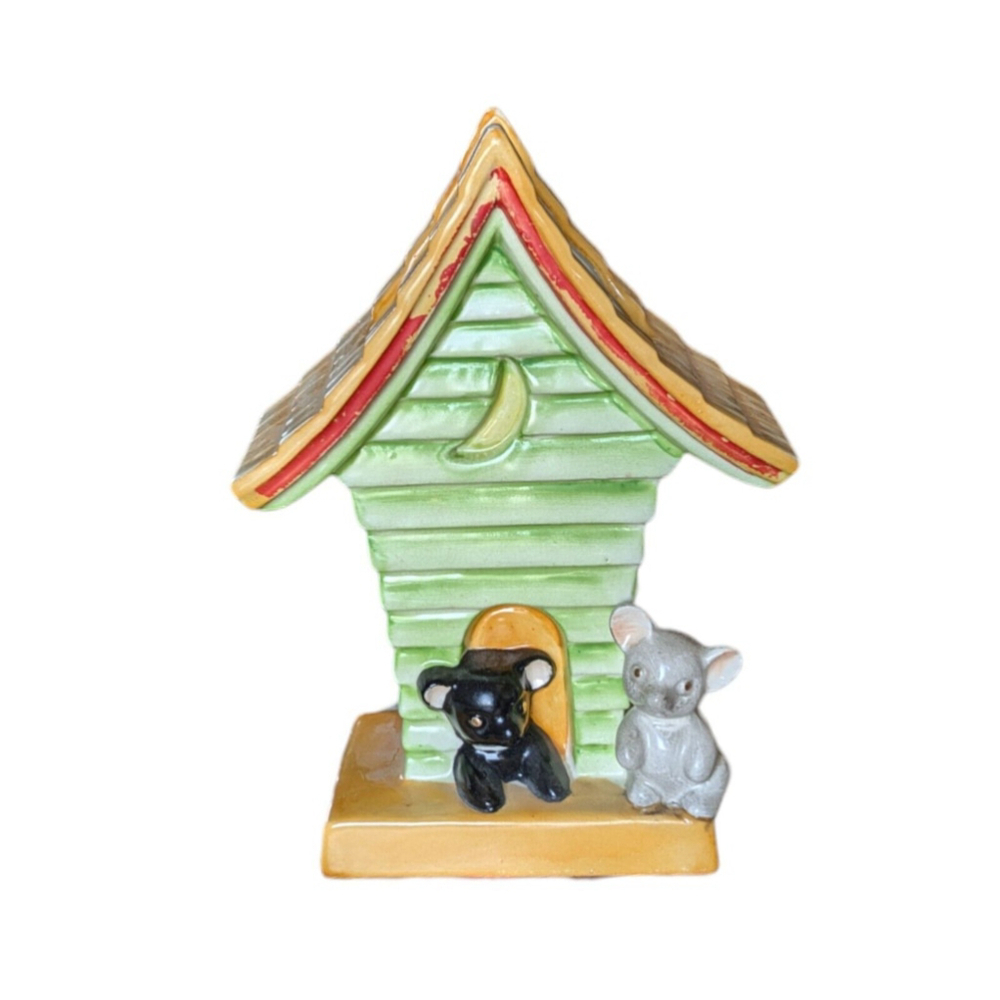 Vintage Bears House Planter / Vase Made in Japan